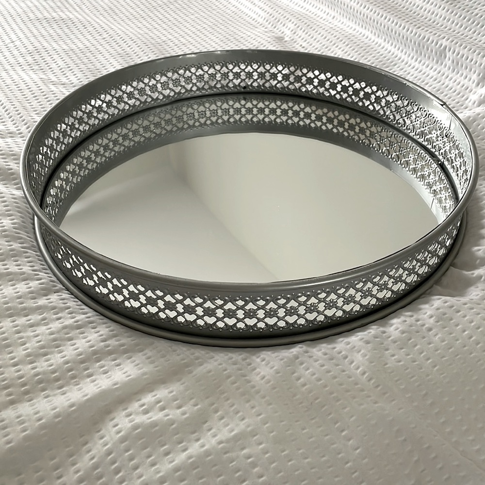 Decorative Round Mirror Tray